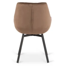 Otočná jedálenská stolička LUNA, hnedá zamatová