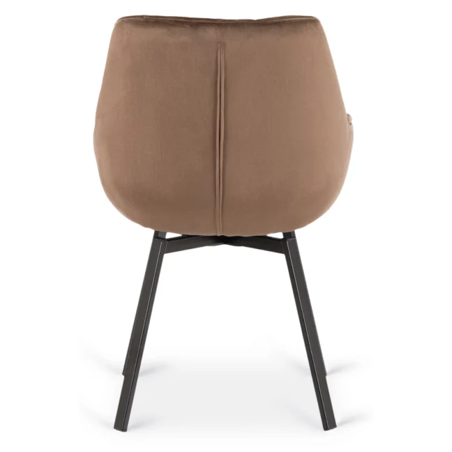 Otočná jedálenská stolička LUNA, hnedá zamatová