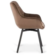 Otočná jedálenská stolička LUNA, hnedá zamatová