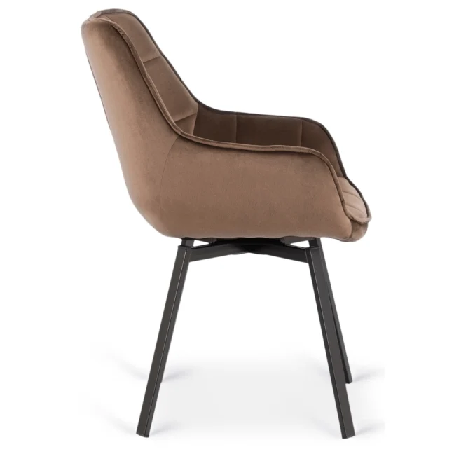 Otočná jedálenská stolička LUNA, hnedá zamatová