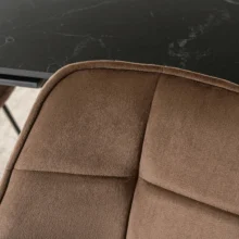 Otočná jedálenská stolička LUNA, hnedá zamatová