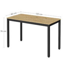 Jedálenská zostava: TESSA 120×60 artisan dub/čierne nohy + 4 ks LAGO stoličky zamatové modré/prírodné nohy