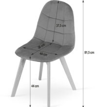 Jedálenská zostava: TESSA 120×60 artisan dub/čierne nohy + 4 ks BORA stoličky zamatové čierne/prírodné nohy