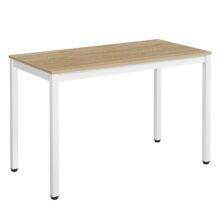 Jedálenský set: TESSA 120×60 cm dub/biela + 4 ks KITO stoličky sivé/prírodné nohy