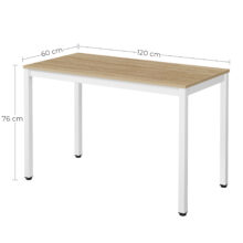 Jedálenský set: TESSA 120×60 cm dub/biela + 4 ks KITO stoličky sivé/prírodné nohy