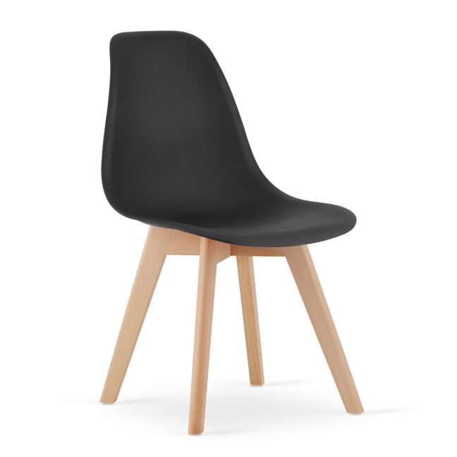 Jedálenská zostava: TESSA 120×60 artisan dub/čierne nohy + 4 ks KITO stoličky biele/prírodné nohy