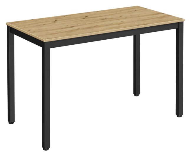 Jedálenská zostava: TESSA 120×60 artisan dub/čierne nohy + 4 ks KITO stoličky biele/prírodné nohy