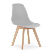 Jedálenský set: TESSA 120×60 cm dub/biela + 4 ks KITO stoličky sivé/prírodné nohy