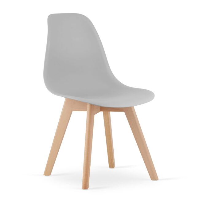 Jedálenský set: TESSA 120×60 cm dub/biela + 4 ks KITO stoličky sivé/prírodné nohy