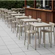 CAPRI BAR vonkajšia barová stolička, béžová