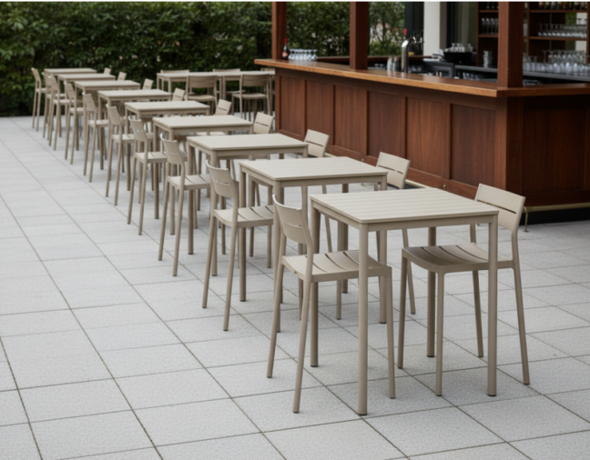CAPRI BAR vonkajšia barová stolička, béžová