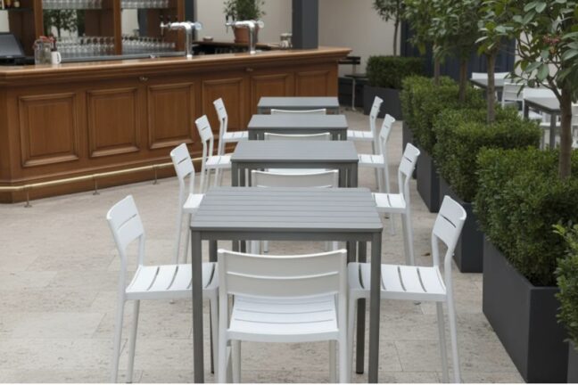 CAPRI BAR vonkajšia barová stolička, biela