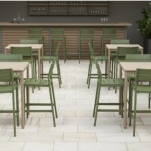 CAPRI BAR vonkajšia barová stolička, zelená