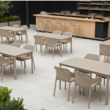 TERRAZZA 140×85 vonkajší stôl, béžová