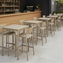 TERRAZZA BAR 80×80 barový stôl, béžová
