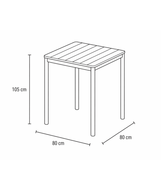 TERRAZZA BAR 80×80 barový stôl, tmavosivá