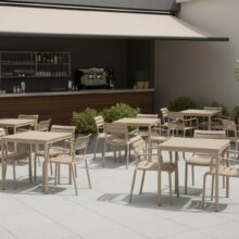 VELO vonkajšia gastro stolička, béžová