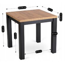 MAX rozkladací jedálenský stôl 80-160 cm, craft dub/čierna