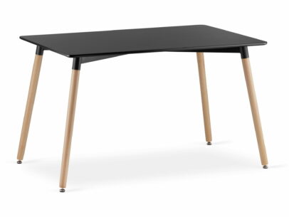 Jedálenský stôl v škandinávskom štýle obdĺžnikový – čierny a drevený efekt