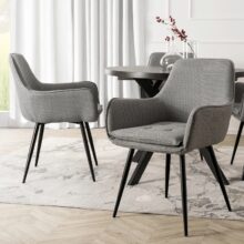 Jedálenská stolička EDRICK – sivá tkanina