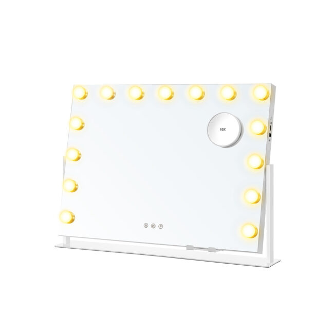 Kozmetické zrkadlo s LED osvetlením 58 × 43 cm – 15 LED žiaroviek