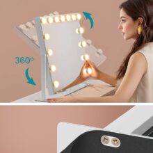 Kozmetické zrkadlo s LED osvetlením 58 × 43 cm – 15 LED žiaroviek