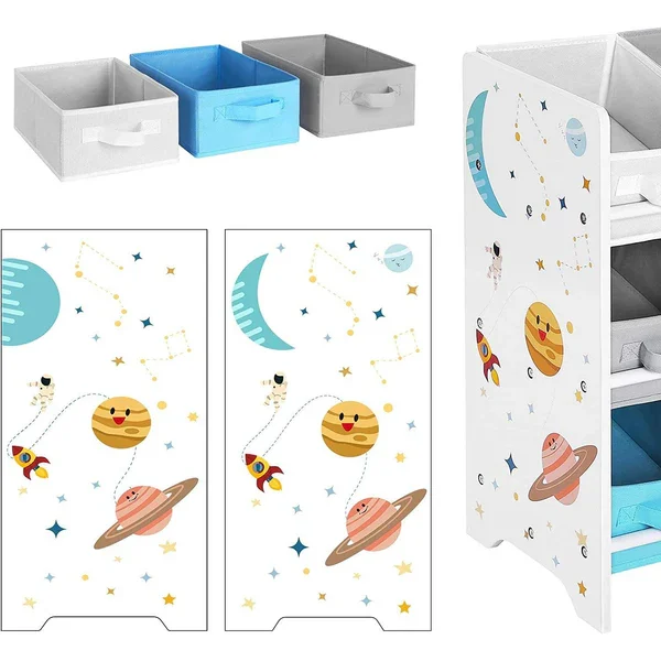 Detský regál na hračky s 9 vyberateľnými boxmi