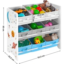Detský regál na hračky s 9 vyberateľnými boxmi