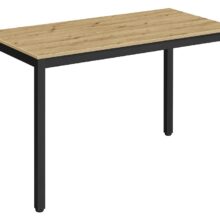 Jedálenská zostava: TESSA 120×60 artisan dub/čierne nohy + 4 ks BORA stoličky zamatové čierne/prírodné nohy