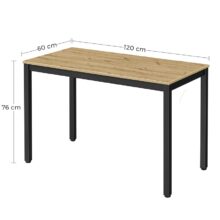 Jedálenský set:  TESSA 120×60 dub artisan/čierny + 4x stolička WAT, čierna/čierne nohy