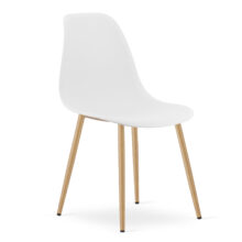Jedálenský set: TESSA 120×60 cm biely/biely + 4x WAT stoličky biele/prírodné nohy