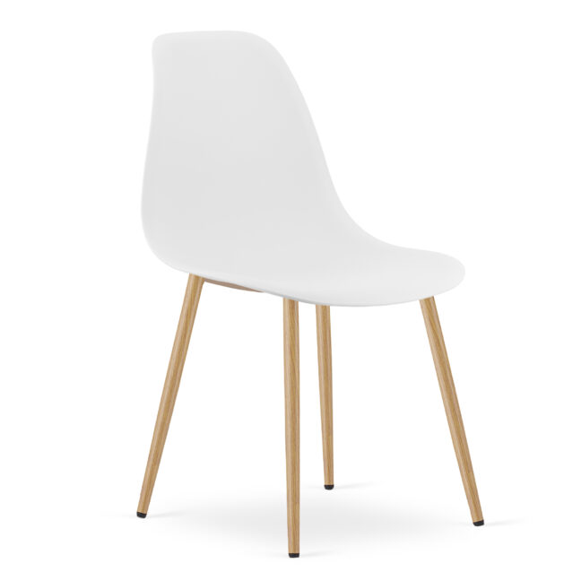 Jedálenský set: TESSA 120×60 cm biely/biely + 4x WAT stoličky biele/prírodné nohy