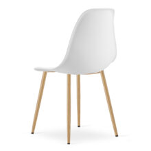 Jedálenský set: TESSA 120×60 cm biely/biely + 4x WAT stoličky biele/prírodné nohy