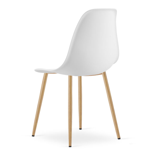 Jedálenský set: TESSA 120×60 cm biely/biely + 4x WAT stoličky biele/prírodné nohy