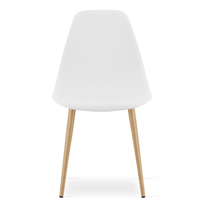 Jedálenský set: TESSA 120×60 cm biely/biely + 4x WAT stoličky biele/prírodné nohy