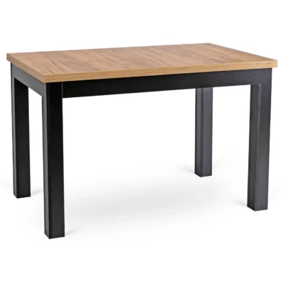 SKUBI rozkladací jedálenský stôl 120–160 cm, dub craft/čierny