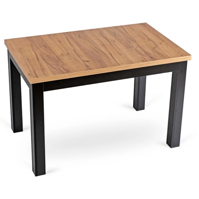 SKUBI rozkladací jedálenský stôl 120–160 cm, dub craft/čierny