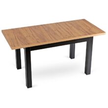 SKUBI rozkladací jedálenský stôl 120–160 cm, dub craft/čierny