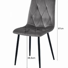 Jedálenský set: NP 120×80 cm dub craft/čierna + 4 ks stoličiek DORA tmavomodrá/čierne nohy