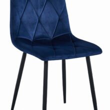 Jedálenský set: NP 120×80 cm dub craft/čierna + 4 ks stoličiek DORA tmavomodrá/čierne nohy