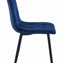 Jedálenský set: NP 120×80 cm dub craft/čierna + 4 ks stoličiek DORA tmavomodrá/čierne nohy
