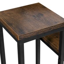 Stojan na kvety ANTIRES RUSTIC v loftovom štýle, čierna/rustikálny dub