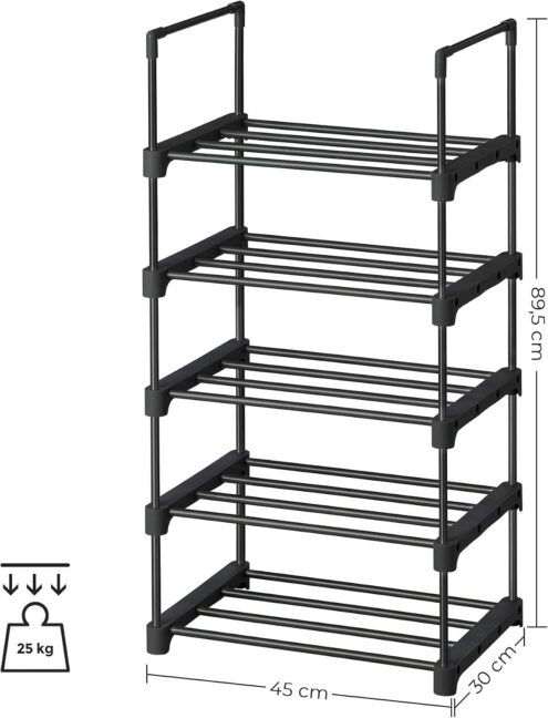 5-poschodový kovový stojan na topánky, LSA005B02