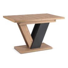 CLARK rozkladací jedálenský stôl 120–160 cm, dub artisan / čierna