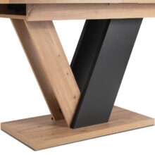 CLARK rozkladací jedálenský stôl 120–160 cm, dub artisan / čierna