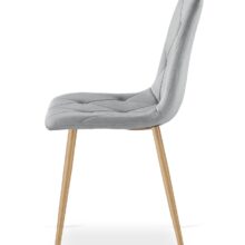 Jedáleská zostava: NP 120×80 cm sonoma + 4 ks DORA jedálenská stoličky, bledosivá zamatová/prírodné nohy
