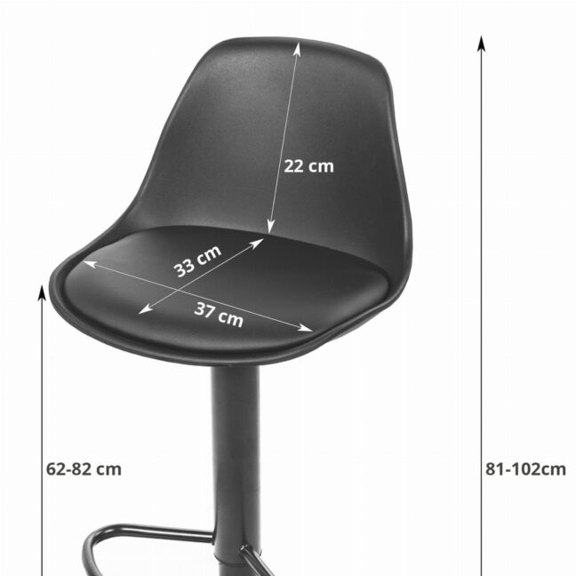 Barová stolička HOGA – čierna/strieborná