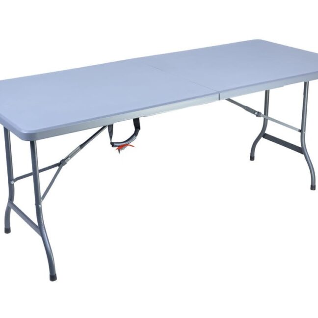 Skladací cateringový stôl 180 cm – sivá