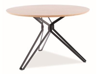 Kruhový jedálenský stôl Colt 120 cm – dub/čierna