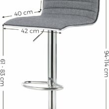Barové stoličky SMOKEY 2ks – sivá